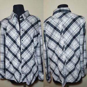 Women's button down plaid shirt